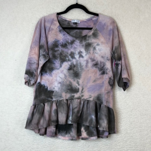 Thyme + Honey Tops - NWT Thyme + Honey Womens Swing Purple & Gray Tie Dye Top SIZE MEDIUM
